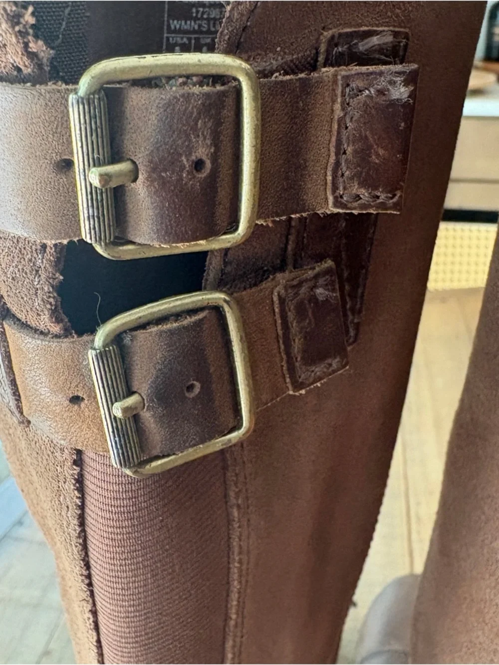 Sorel Major Tall Riding Boots Womens Size 10 Brown Leather Wedge Back Buckle